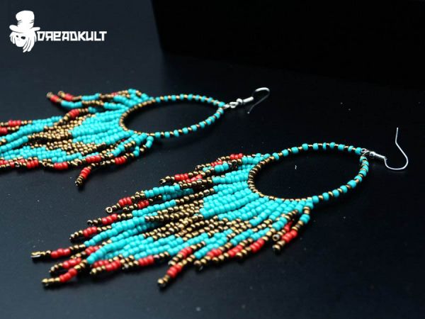 bohemian mandala glas earrings, boho,  dreadlock jewelry, earrings for dreadheads, festival jewelry, jewelry for hippie, hip jewelry, native jewelry, indian jewelry, gypsy jewelry, goa jewelry, gypsy earrings, goa earrings